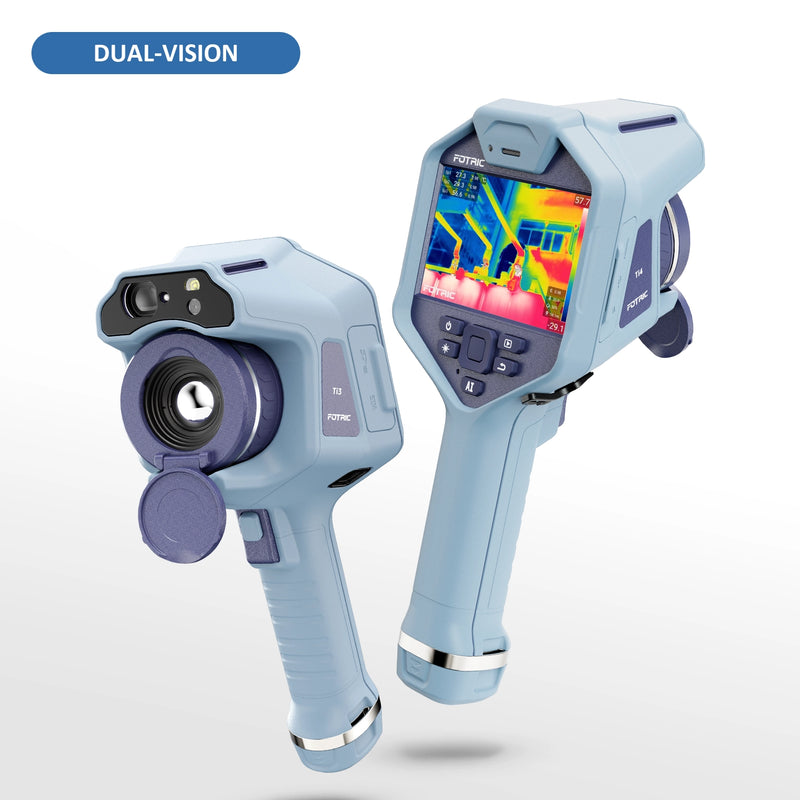 FOTRIC Ti3 thermal imaging camera with black grip and display screen, used for thermal inspections and diagnostics.